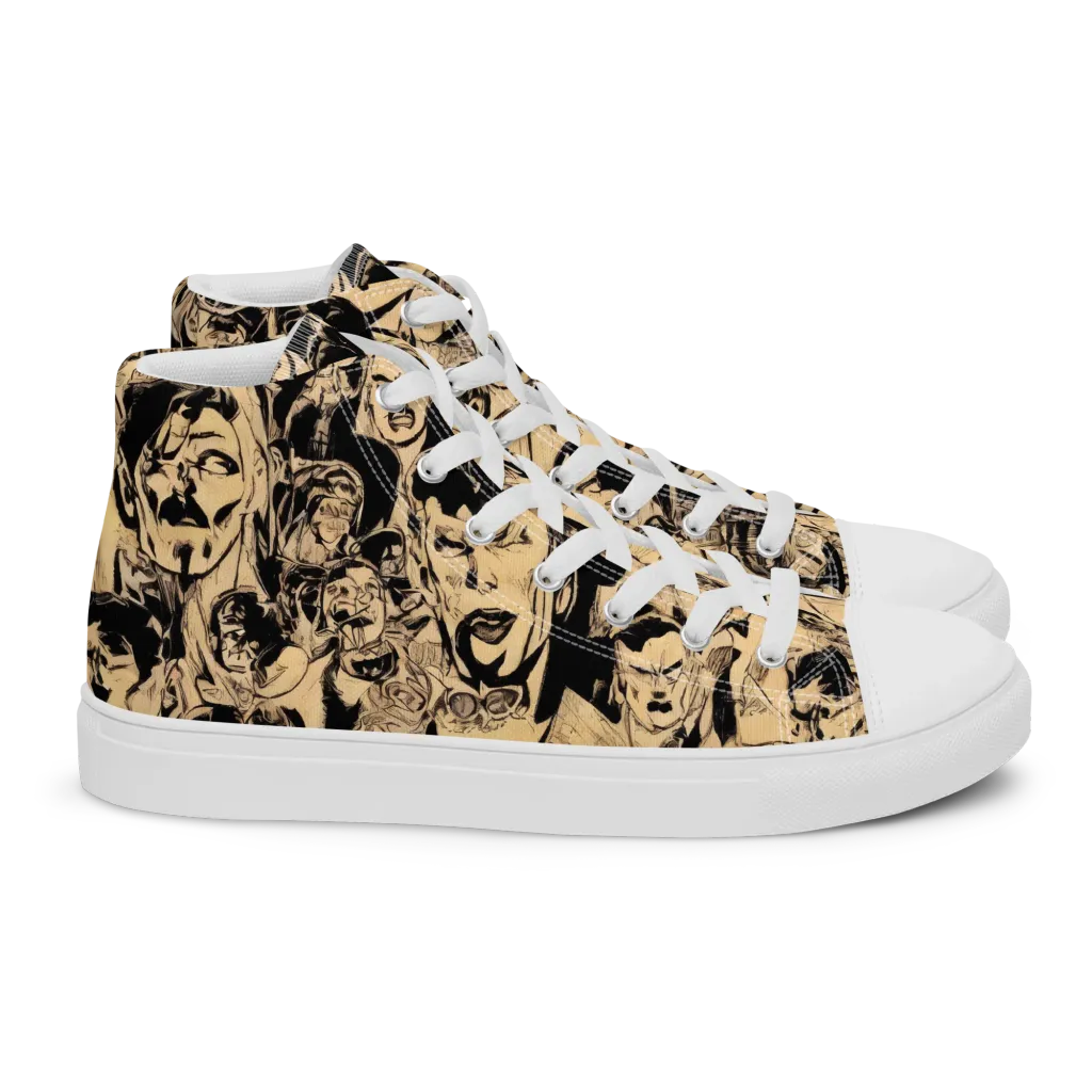 Ink Riot on Women's High Top Canvas Shoes — Right