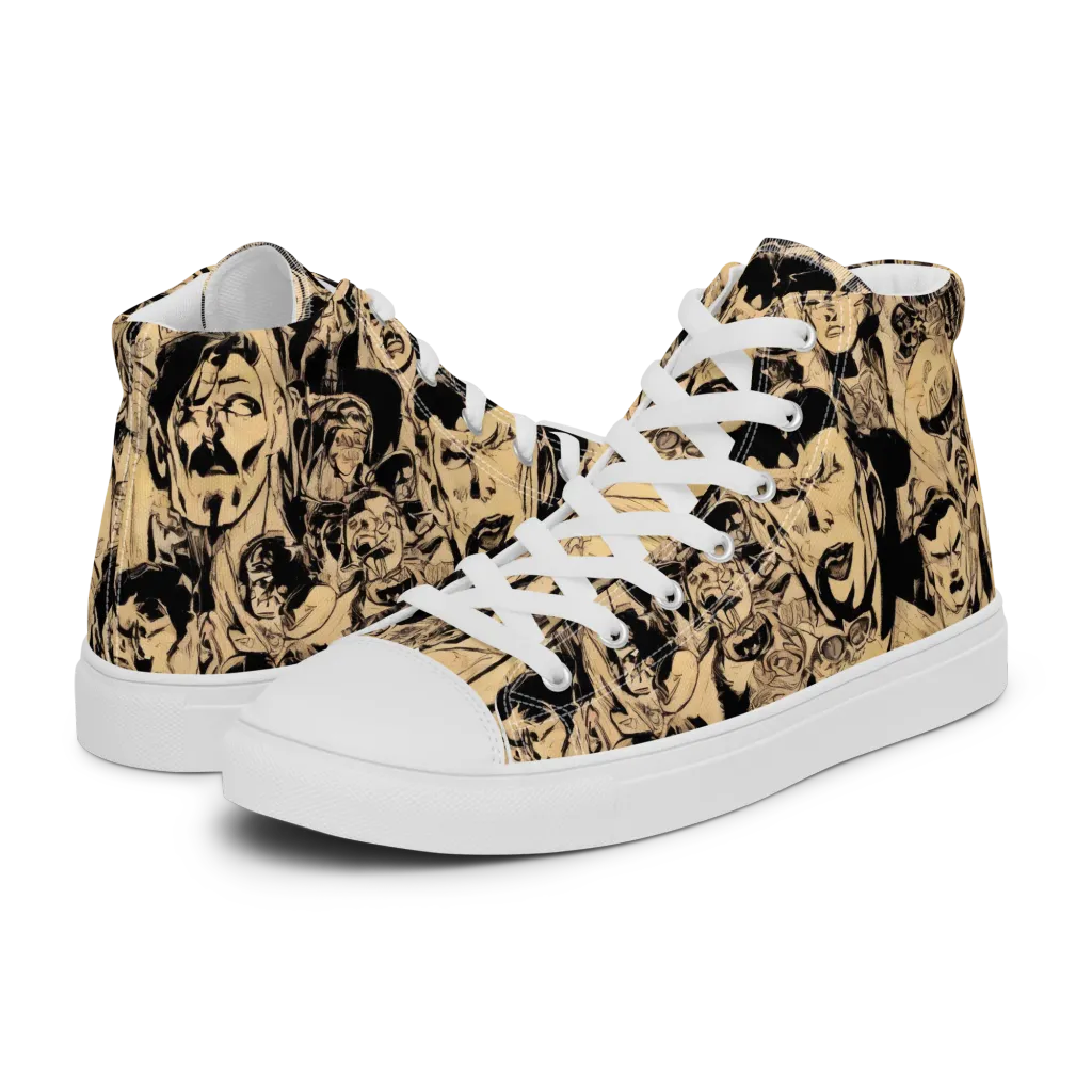 Ink Riot on Women's High Top Canvas Shoes — Left
