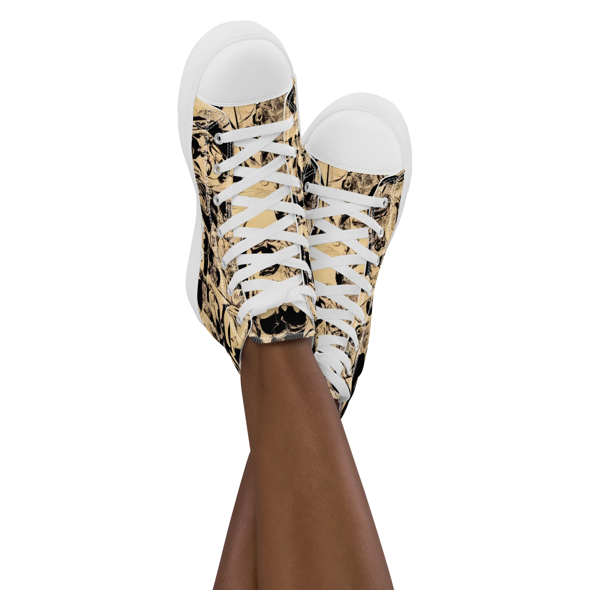 Ink Riot on Women's High Top Canvas Shoes — Front