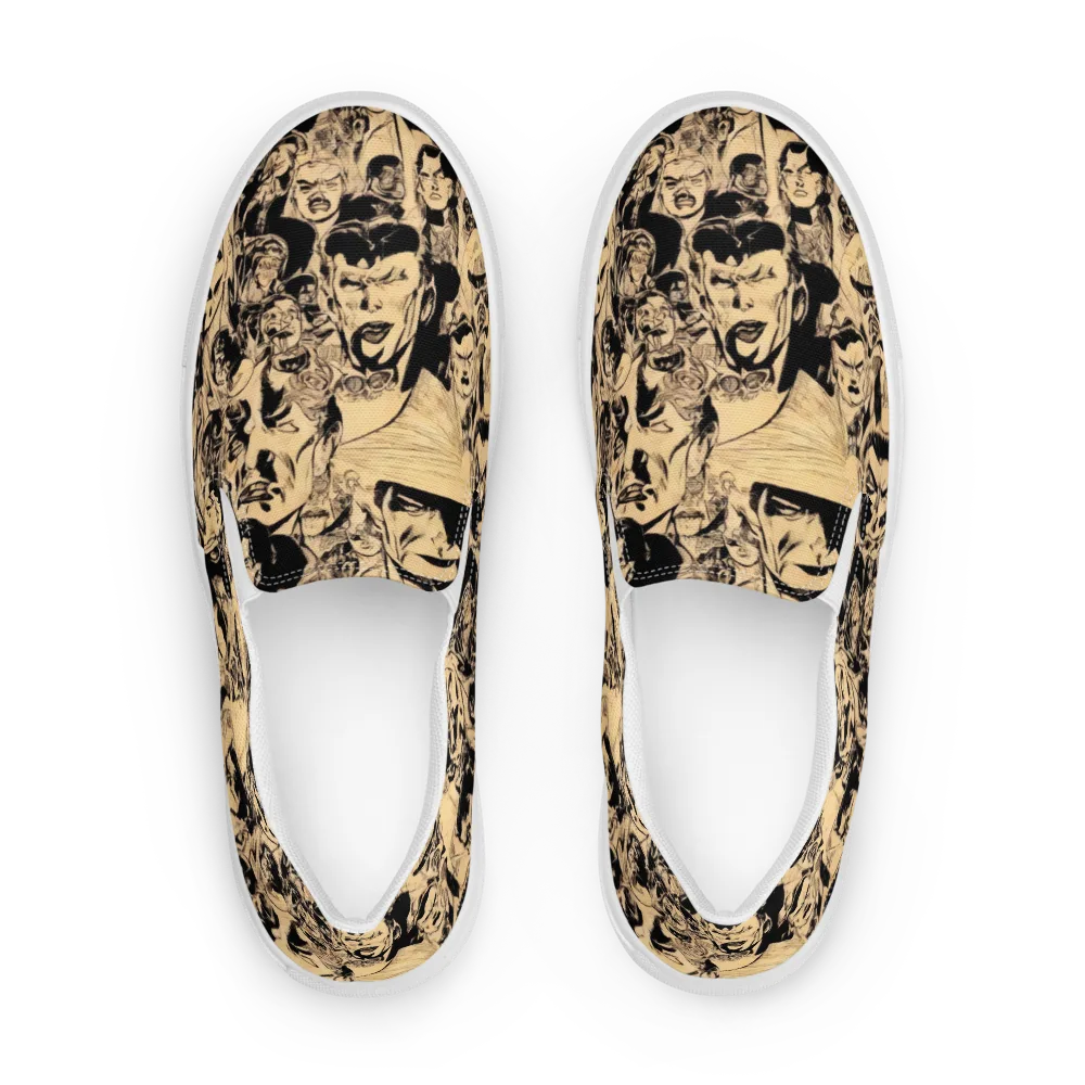 Ink Riot on Men's Slip-On Canvas Shoes — Front