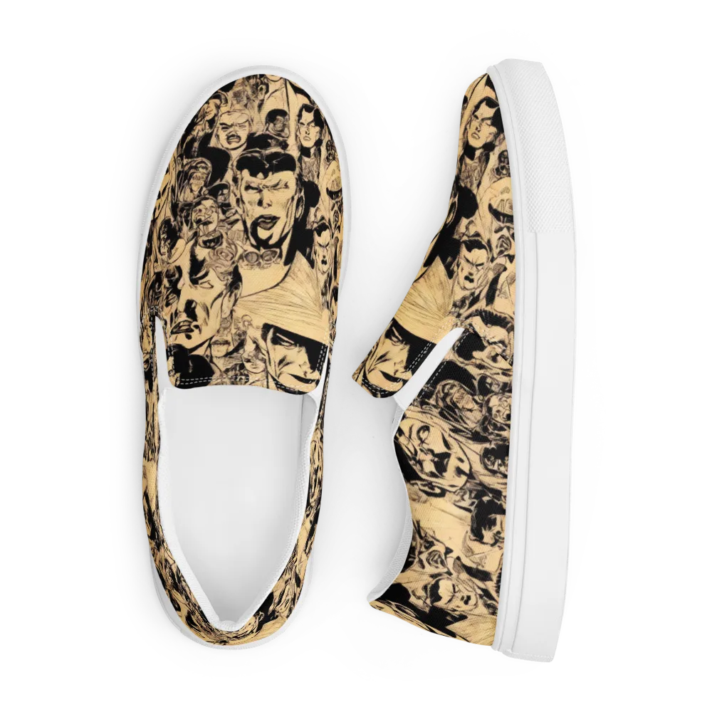 Ink Riot on Men's Slip-On Canvas Shoes — Front