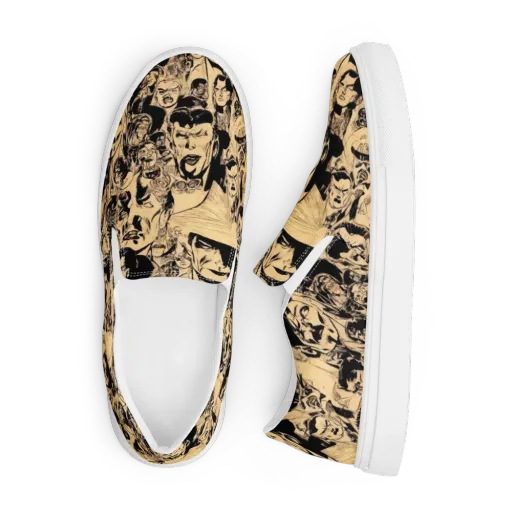 Ink Riot on a Men's Slip-On Canvas Shoes