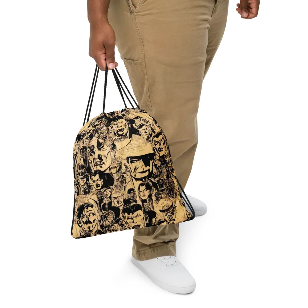 Ink Riot on Drawstring Bag — Front