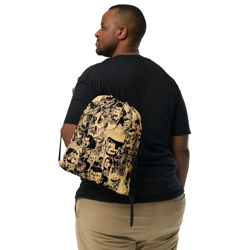Ink Riot on Drawstring Bag — Front