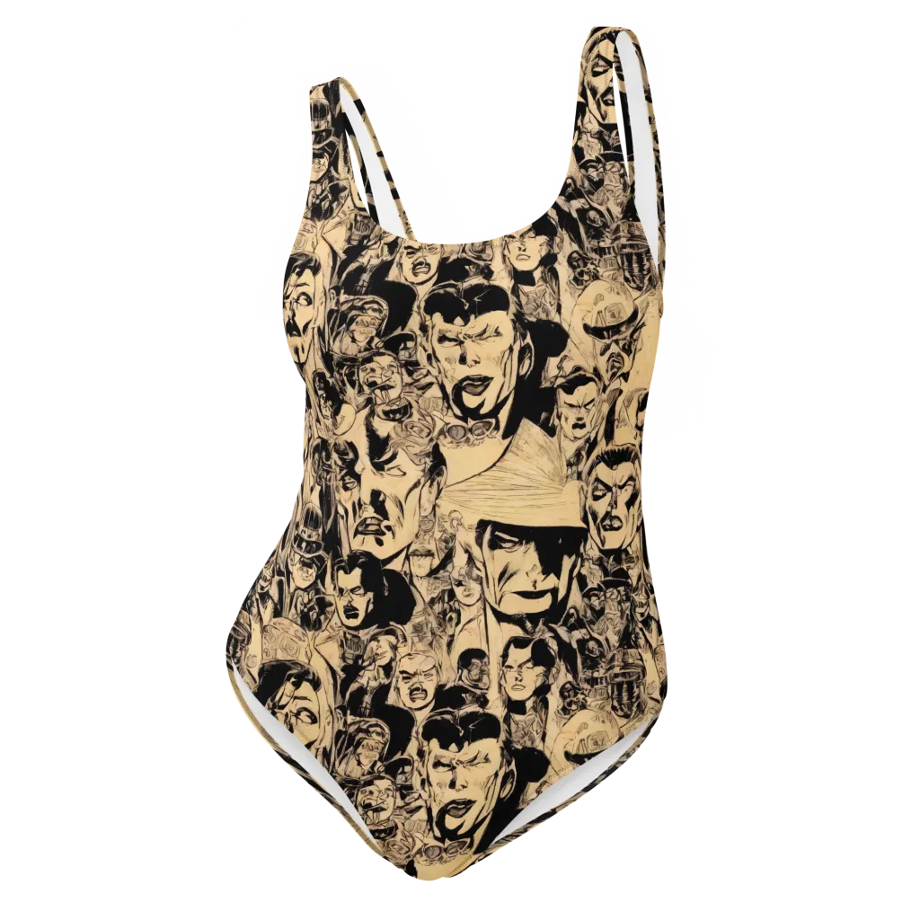 Ink Riot on One-Piece Swimsuit — Front