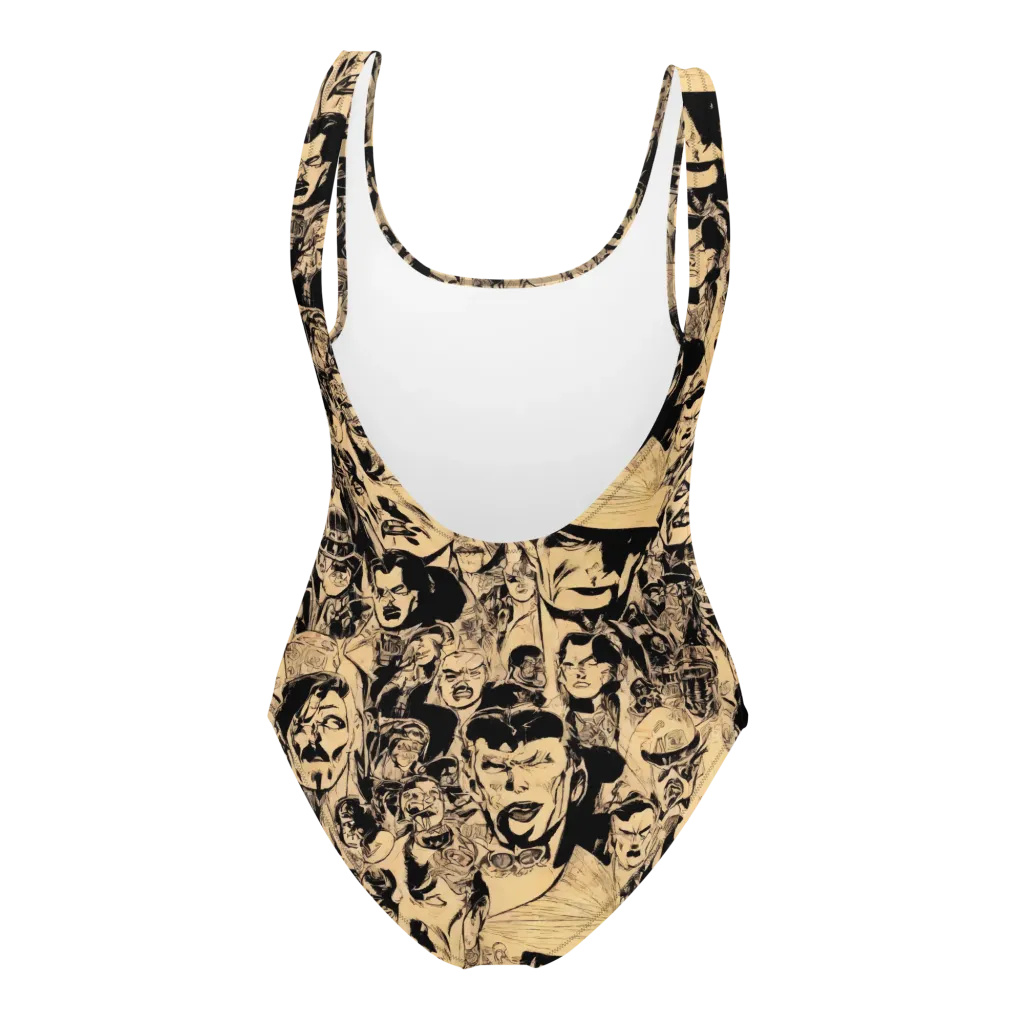 Ink Riot on One-Piece Swimsuit — Back