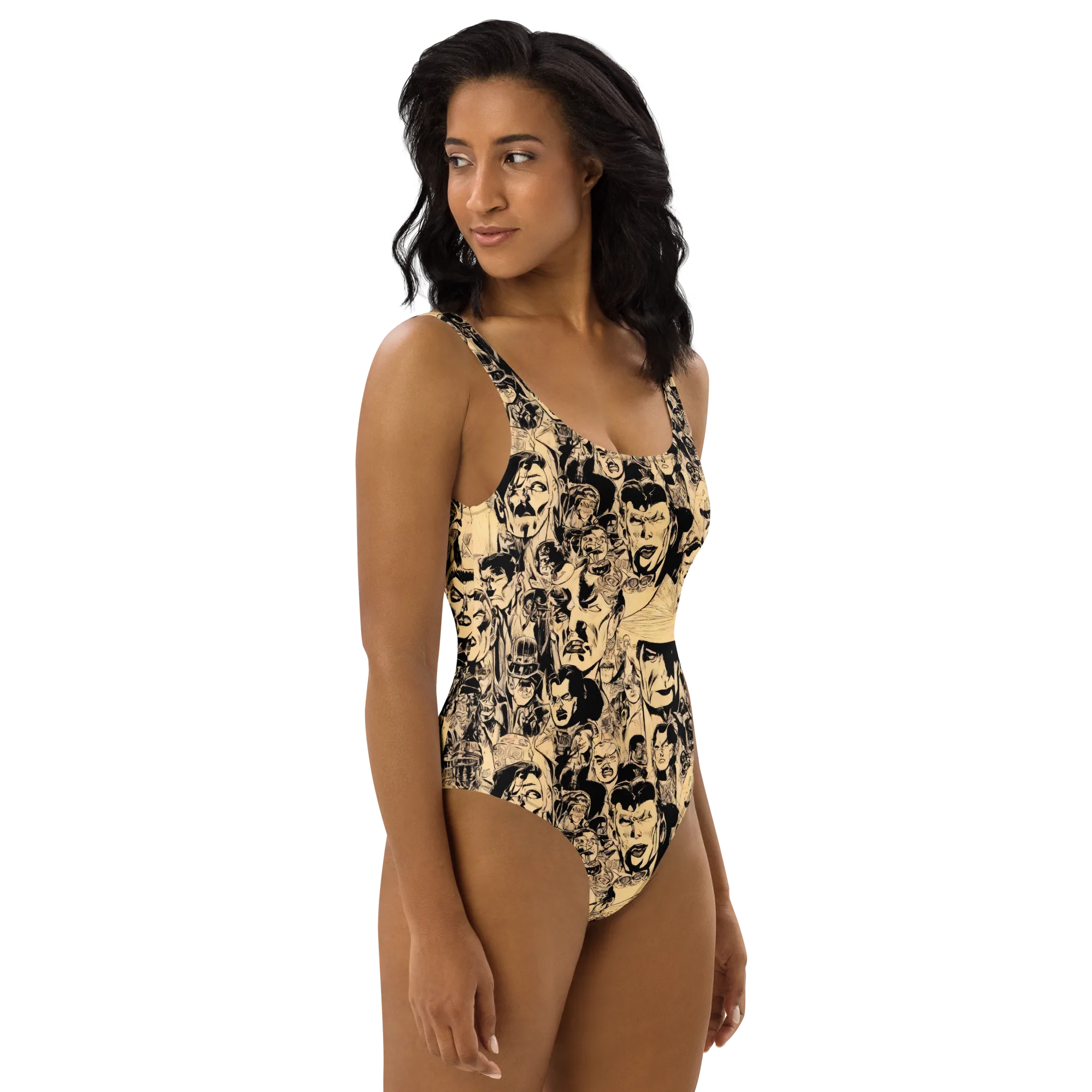 Ink Riot on One-Piece Swimsuit — Right
