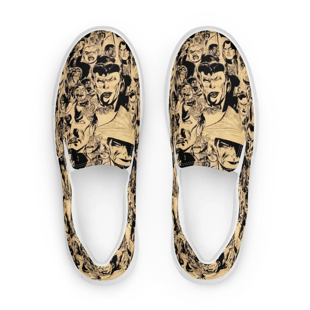 Ink Riot on Women's Slip-On Canvas Shoes — Front