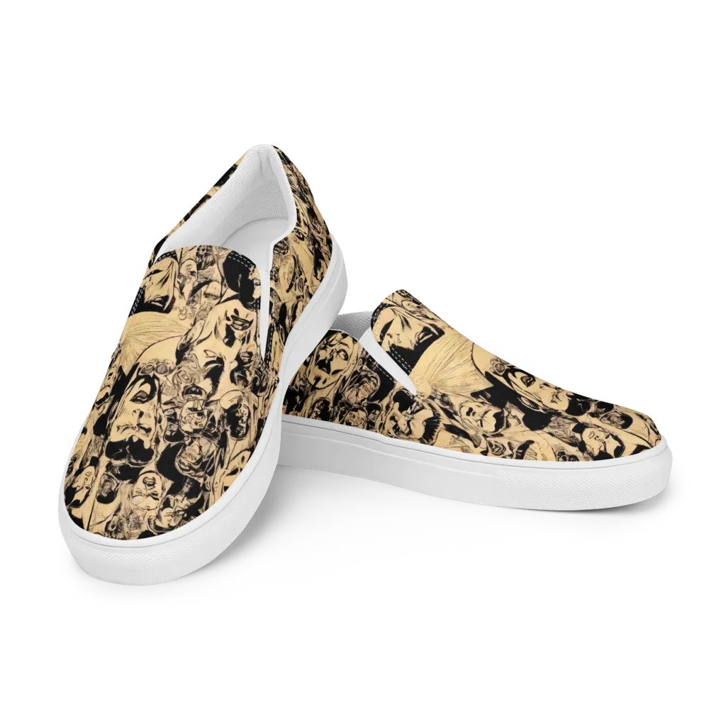 Ink Riot on Women's Slip-On Canvas Shoes — Left Front