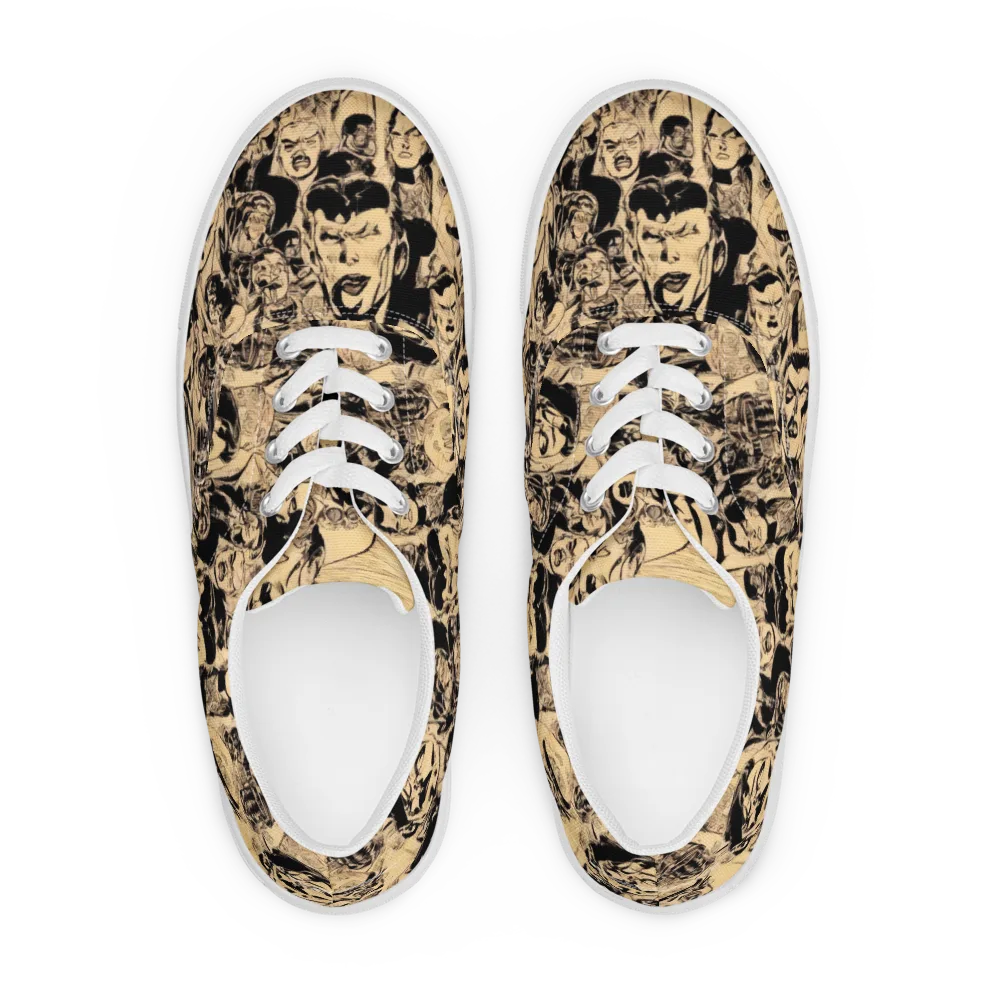Ink Riot on Men's Lace-Up Canvas Shoes — Front