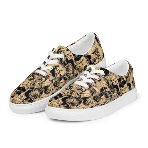 Ink Riot on a Men's Lace-Up Canvas Shoes