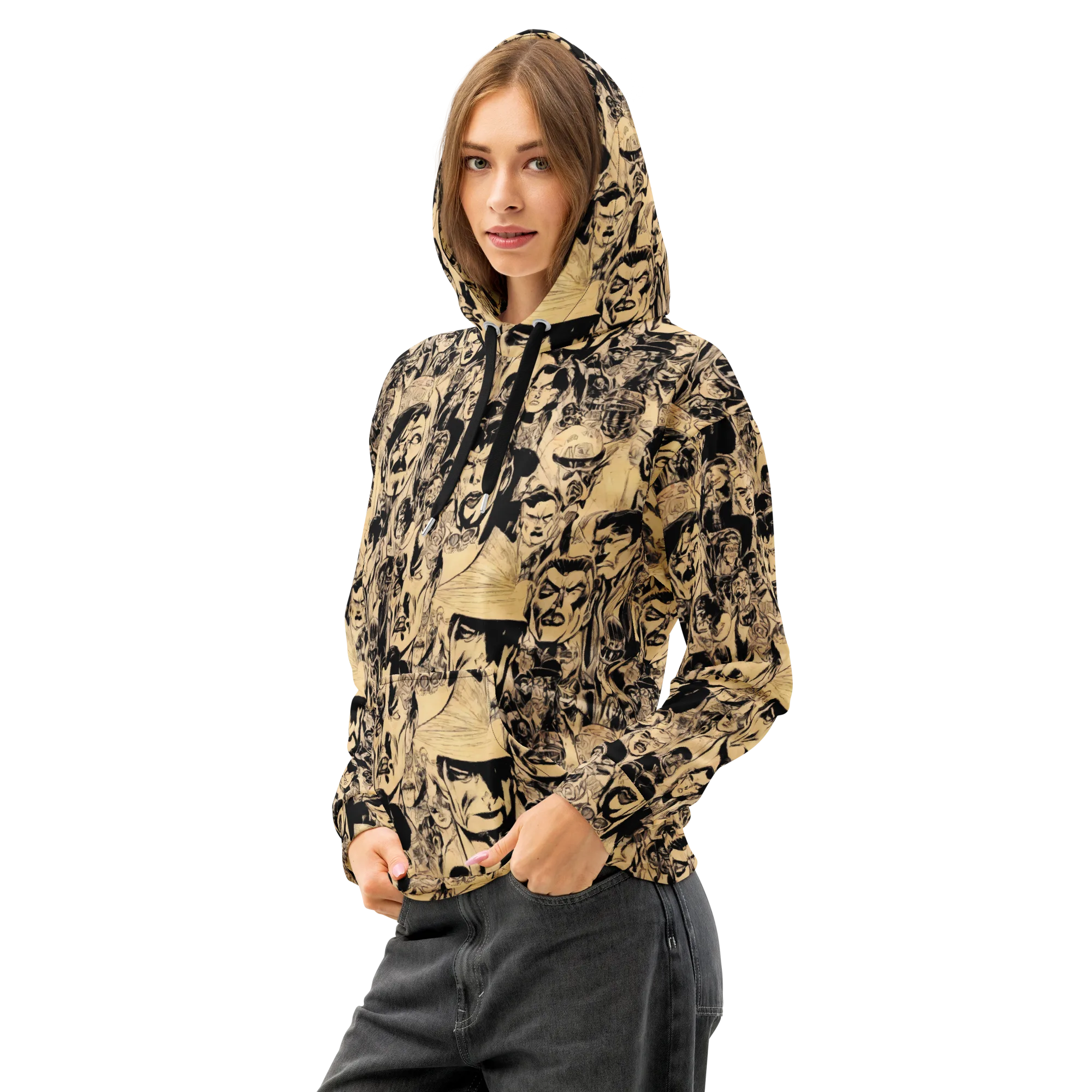 Ink Riot on Cotton Hoodie — Left Front