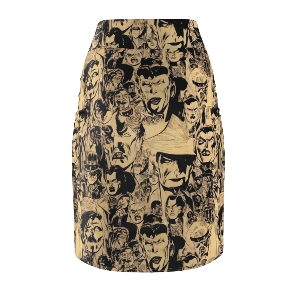 Ink Riot on Pencil Skirt — Back