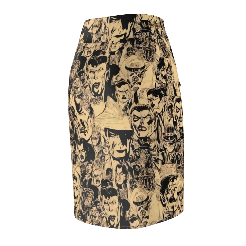 Ink Riot on Pencil Skirt — Back Side