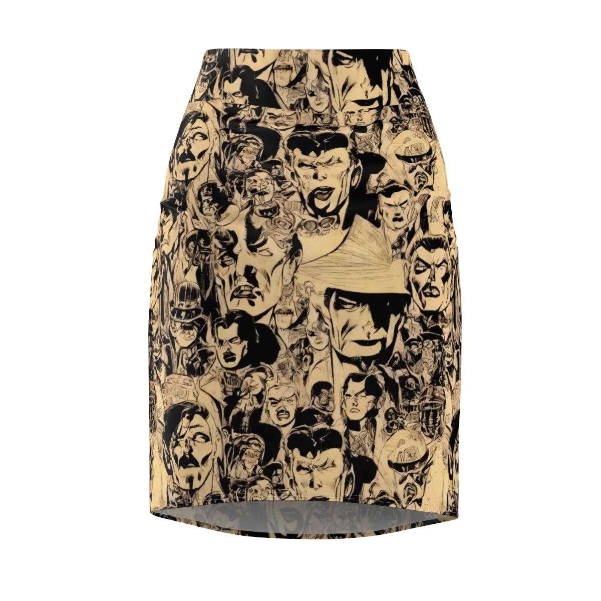 Ink Riot on Pencil Skirt — Front