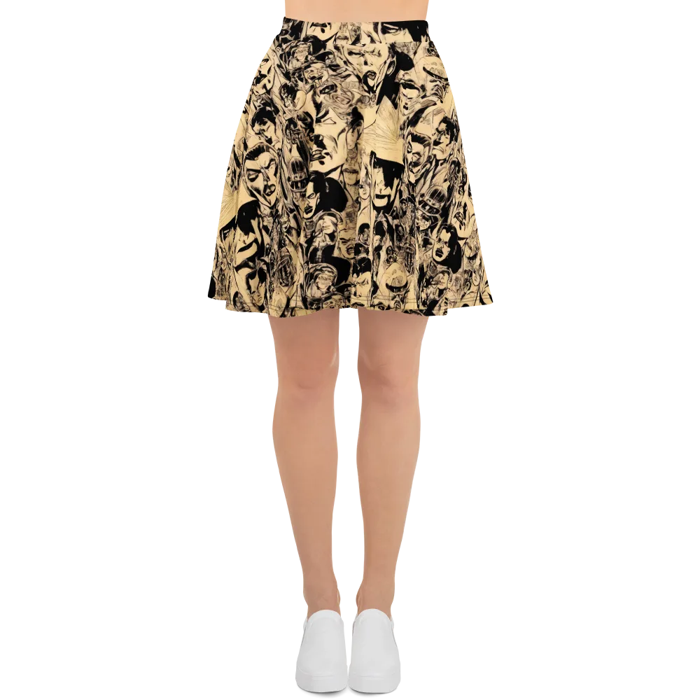 Ink Riot on Skater Skirt — Front