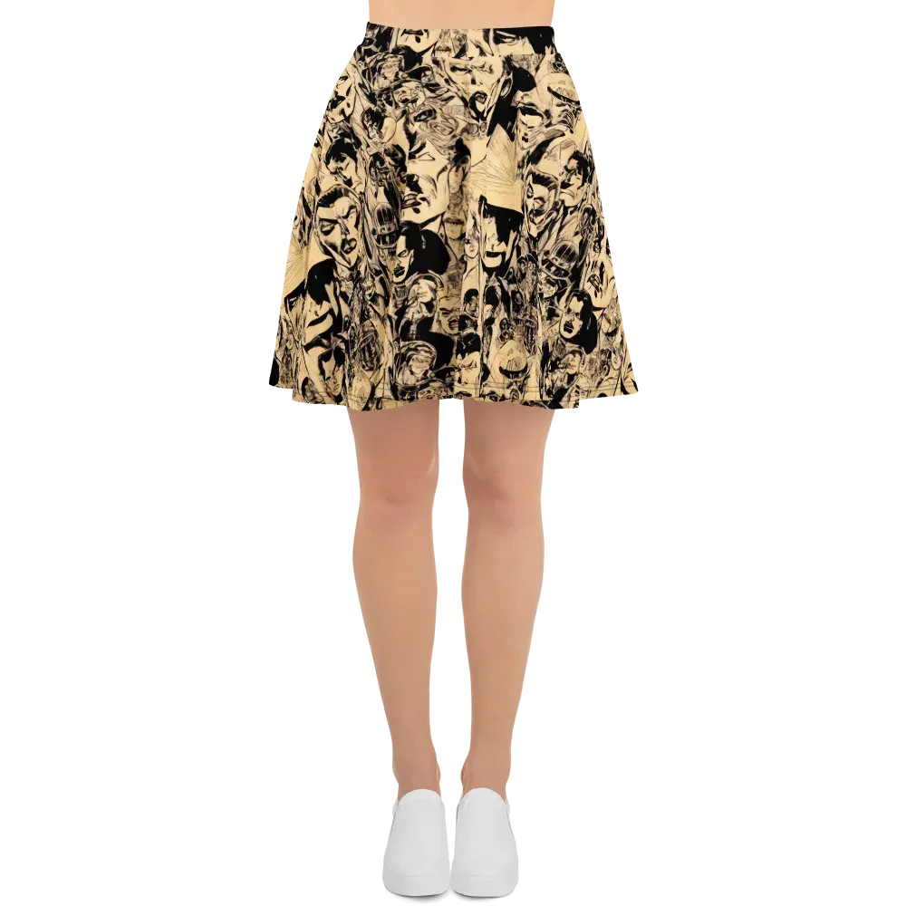 Ink Riot on Skater Skirt — Front