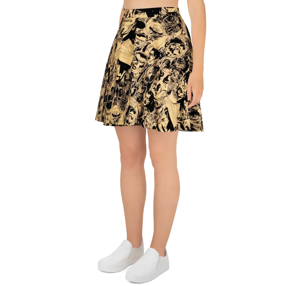 Ink Riot on Skater Skirt — Left