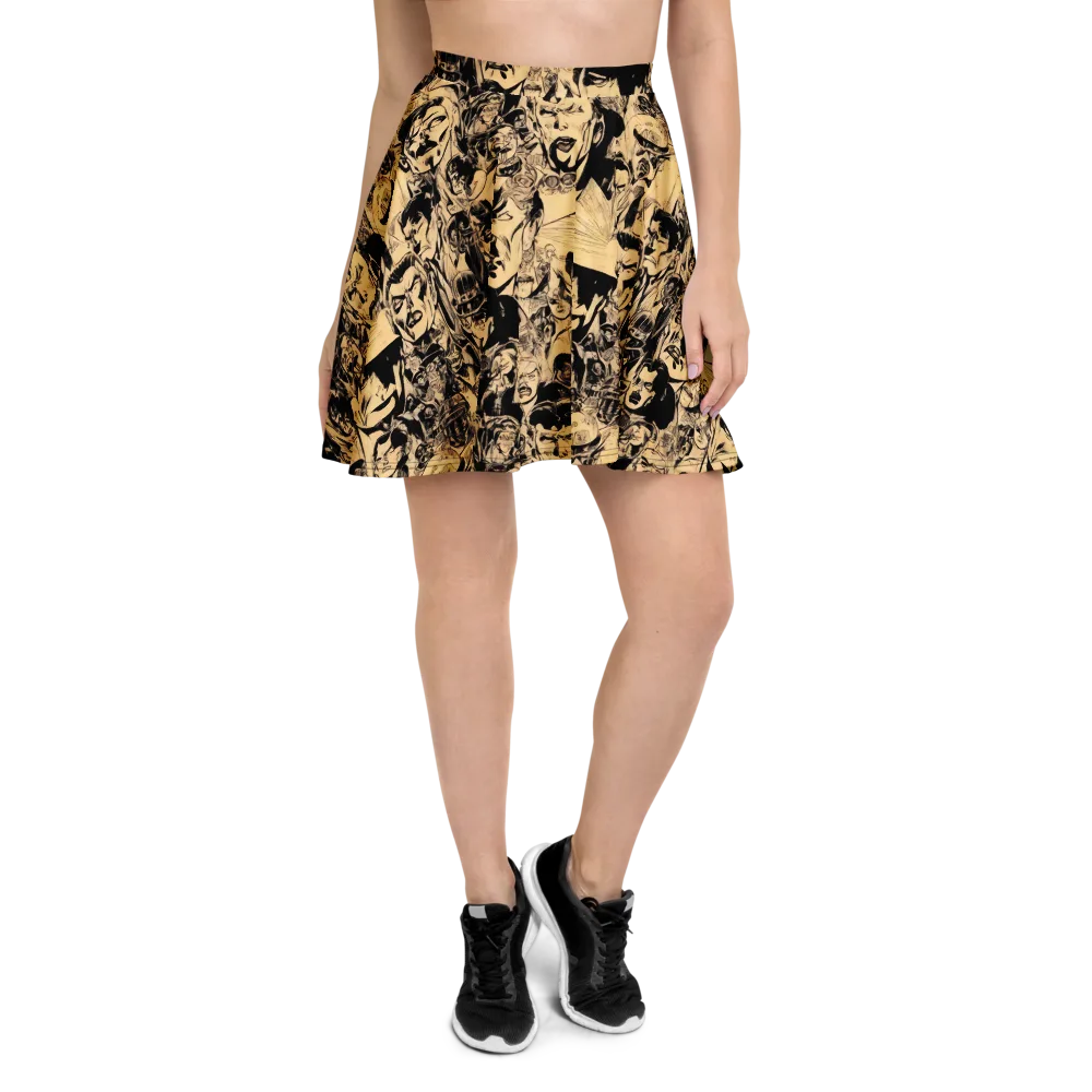 Ink Riot on Skater Skirt — Front