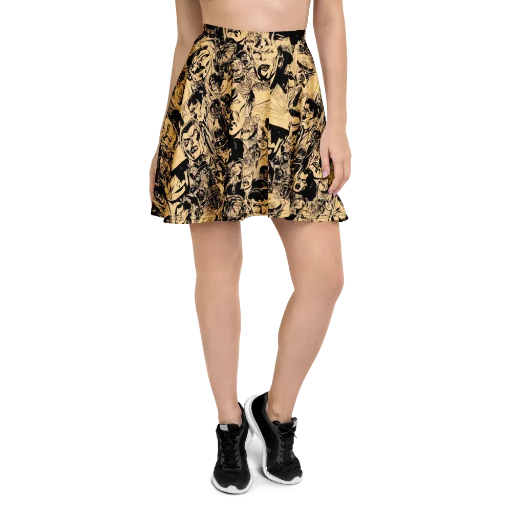 Ink Riot on Skater Skirt — Front