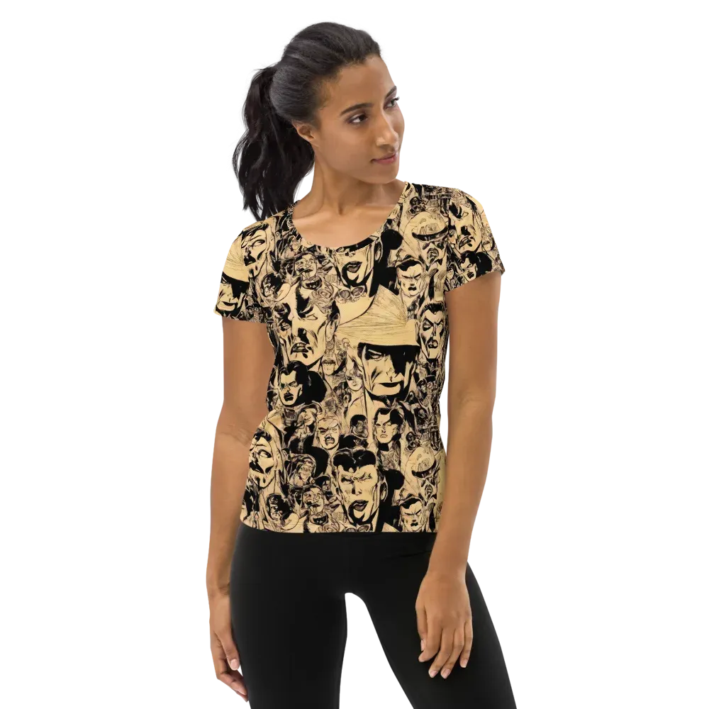 Ink Riot on Women's Athletic T-Shirt — Front