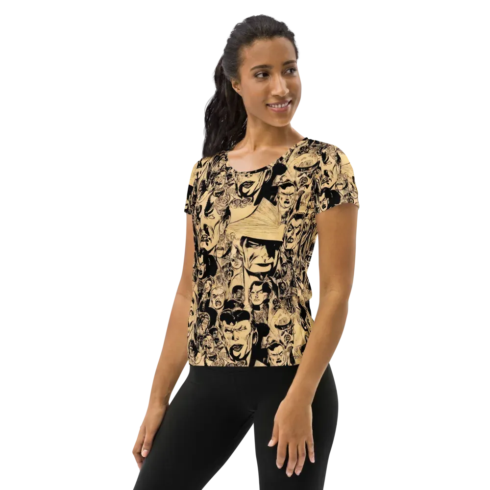 Ink Riot on Women's Athletic T-Shirt — Left