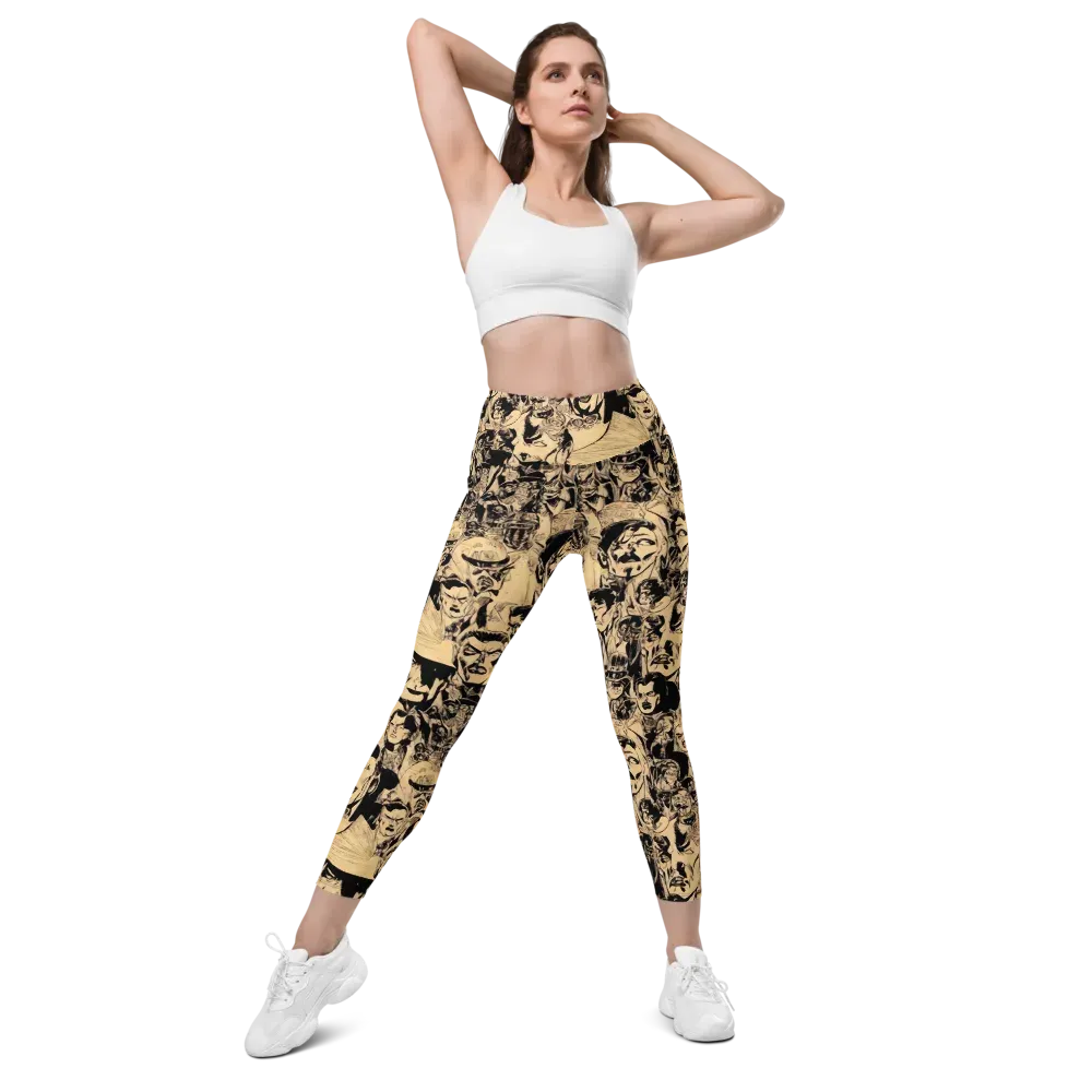 Ink Riot on Leggings with Pockets — Front