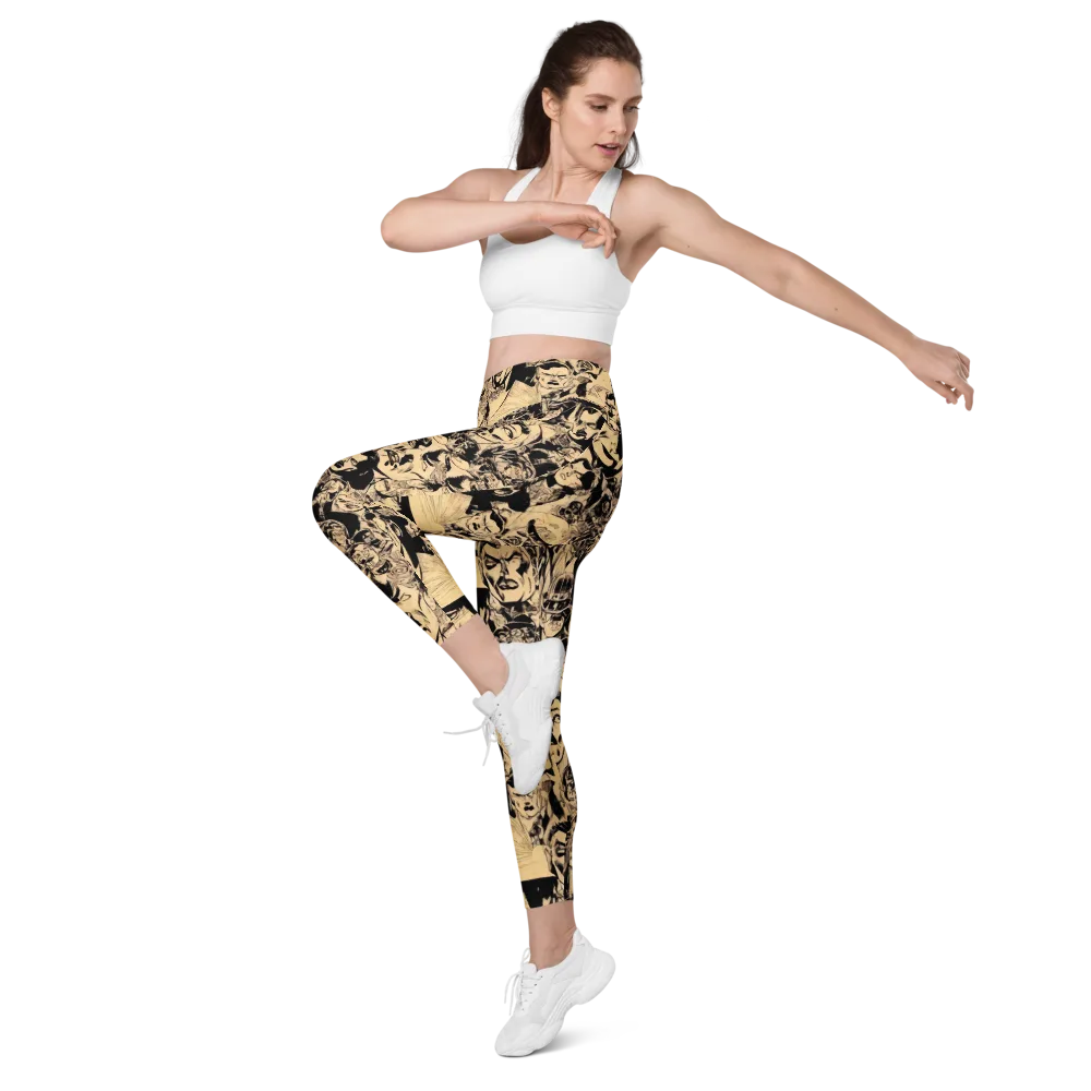 Ink Riot on Leggings with Pockets — Left Front