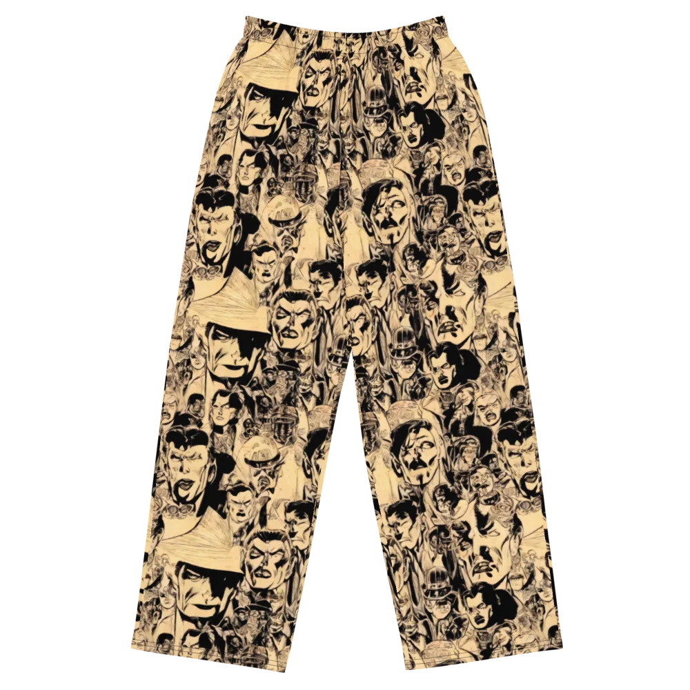 Ink Riot on Wide-Leg Pants — Front
