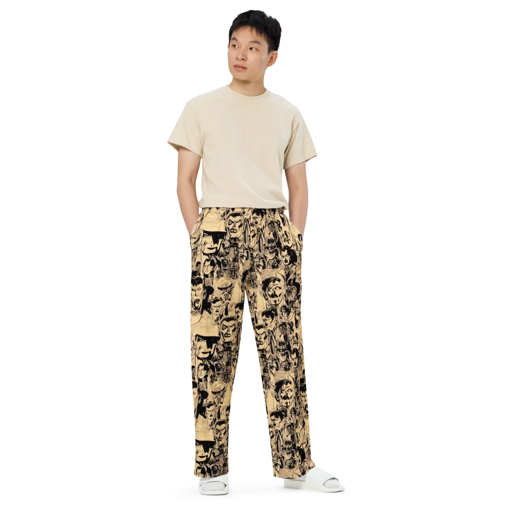 Ink Riot on Wide-Leg Pants — Front