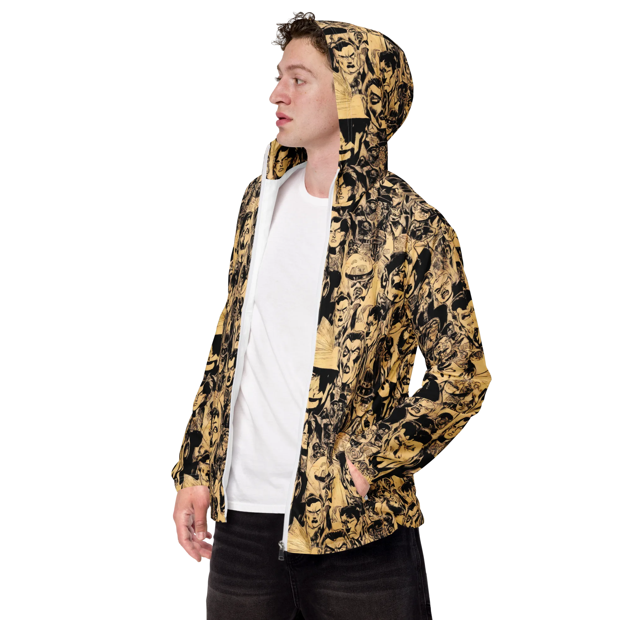 Ink Riot on Men's Windbreaker — Left Front
