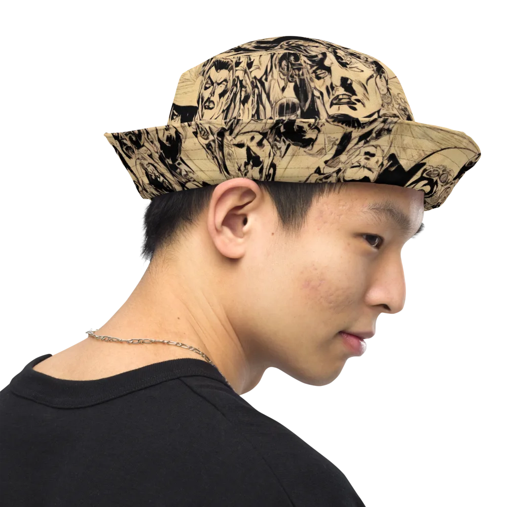 Ink Riot on Reversible Bucket Hat — Right Outside