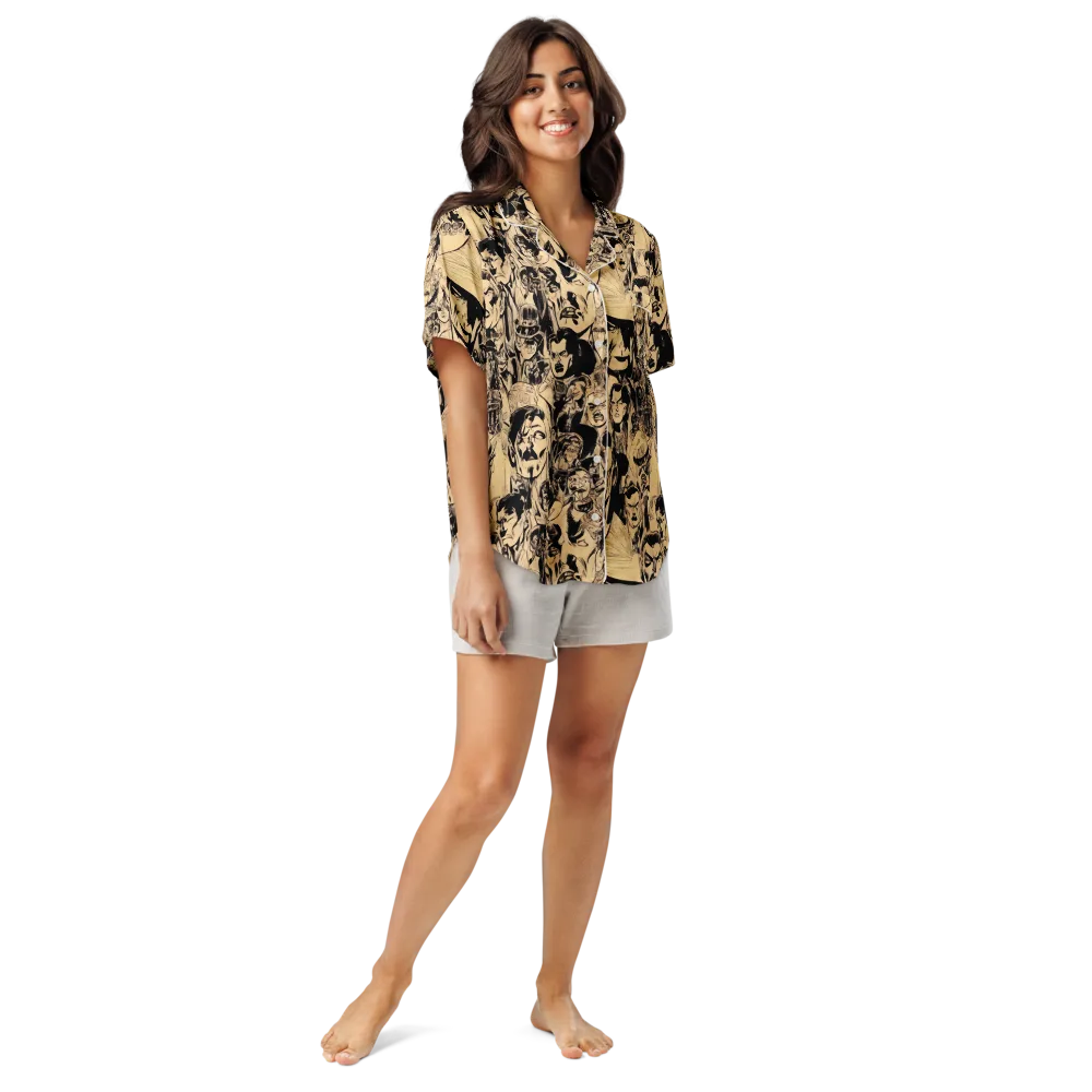 Ink Riot on Women's Short Sleeve Pajama Top — Front
