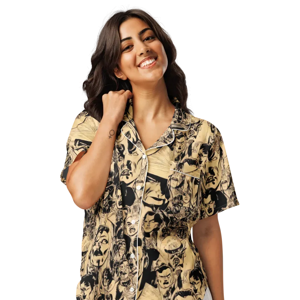 Ink Riot on Women's Short Sleeve Pajama Top — Front