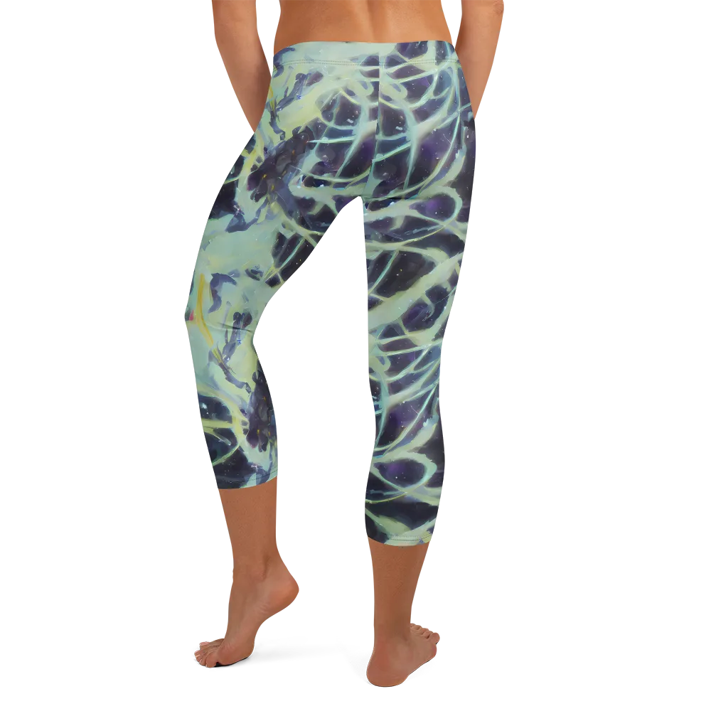 Lunar Cellscape on Capri Leggings — Back