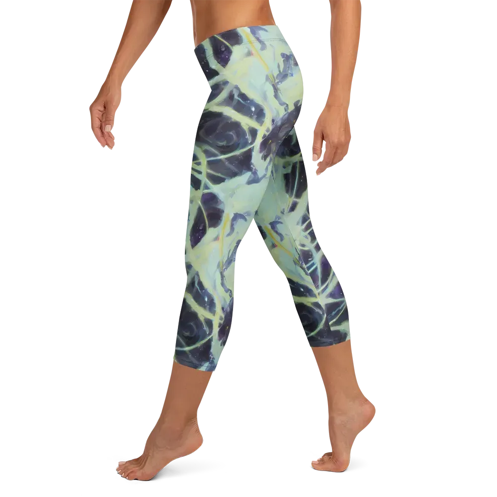 Lunar Cellscape on Capri Leggings — Left