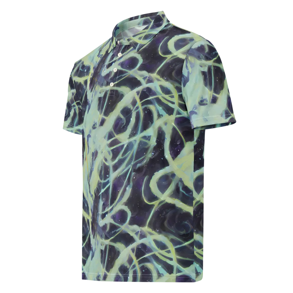 Lunar Cellscape on Men's Slim Fit Polo Shirt — Left Front