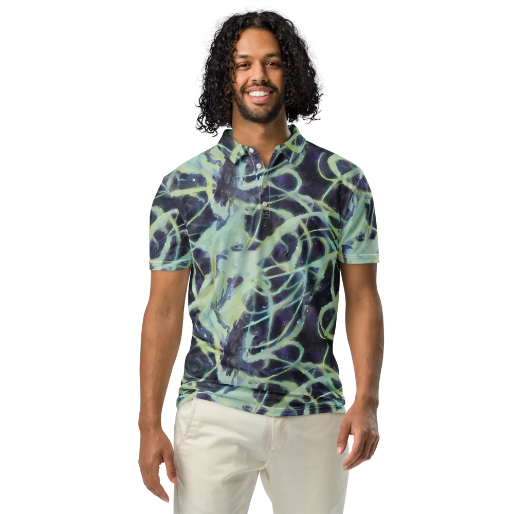 Lunar Cellscape on Men's Slim Fit Polo Shirt — Front