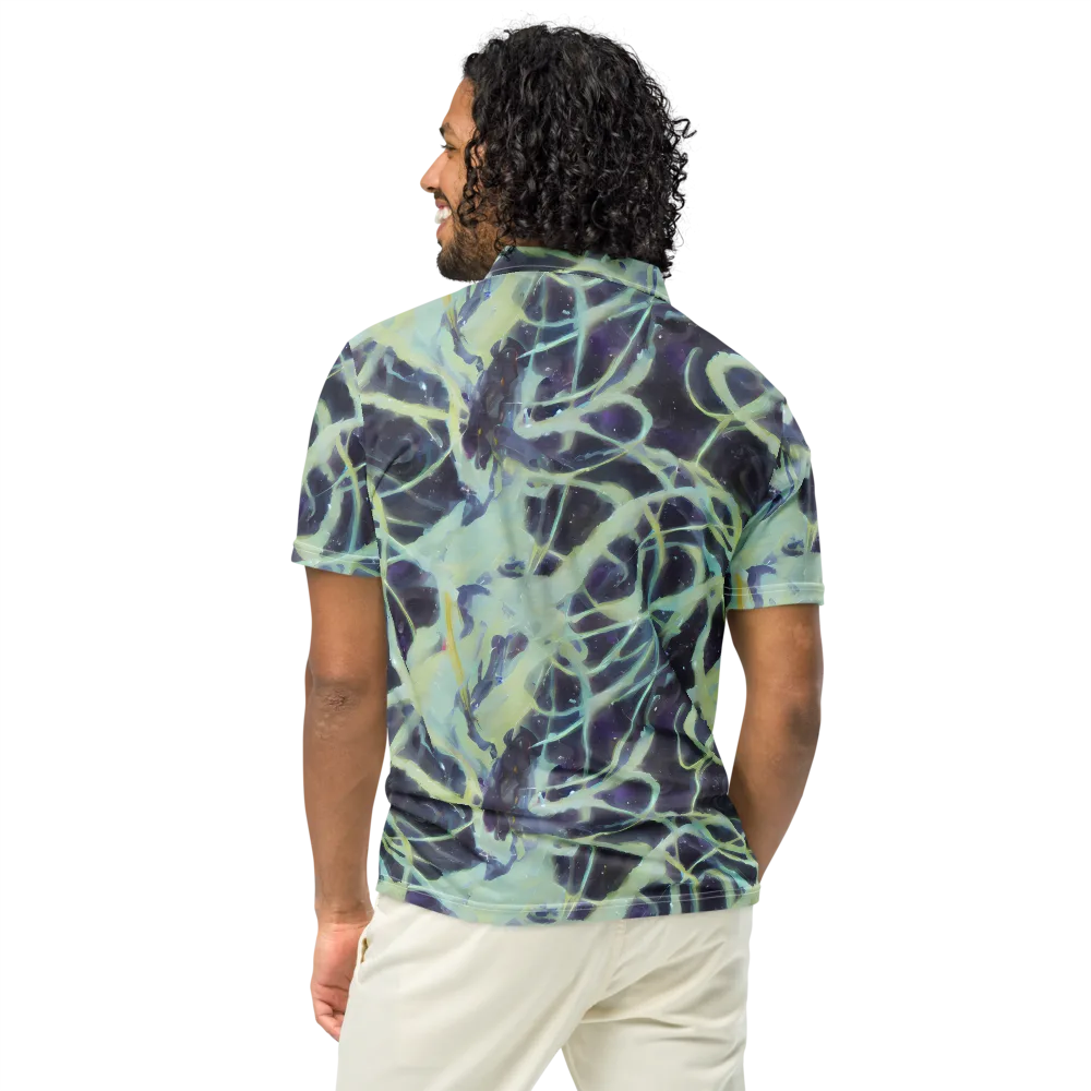 Lunar Cellscape on Men's Slim Fit Polo Shirt — Back