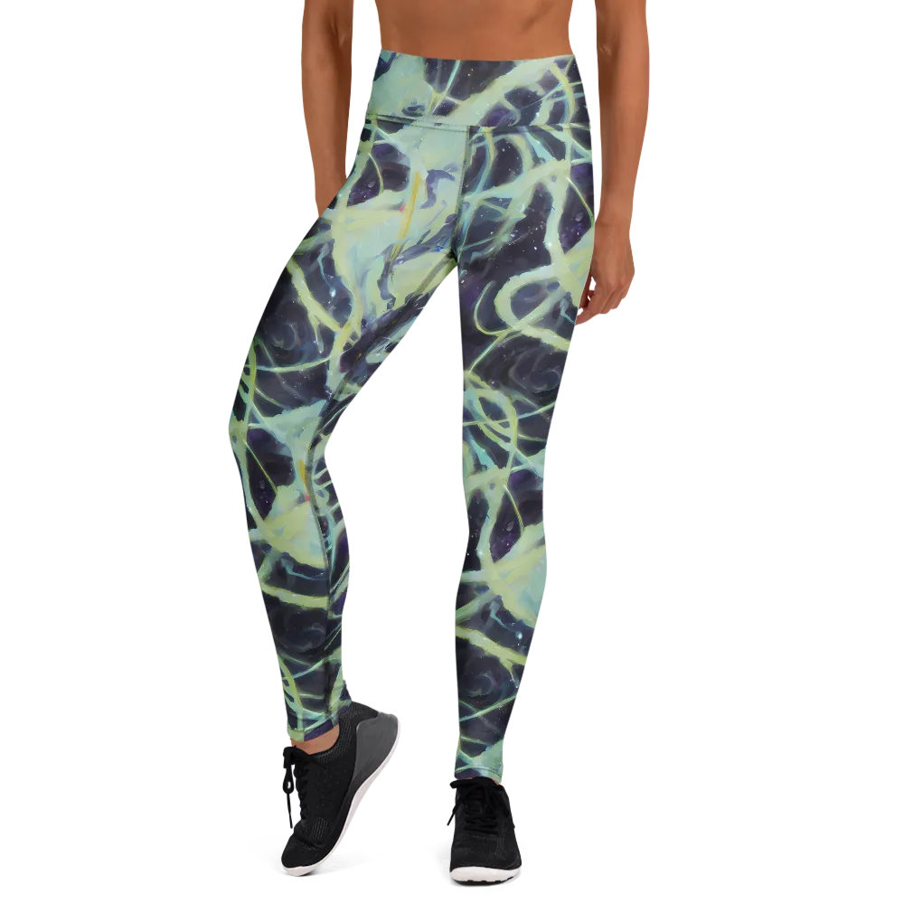 Lunar Cellscape on Yoga Leggings — Front