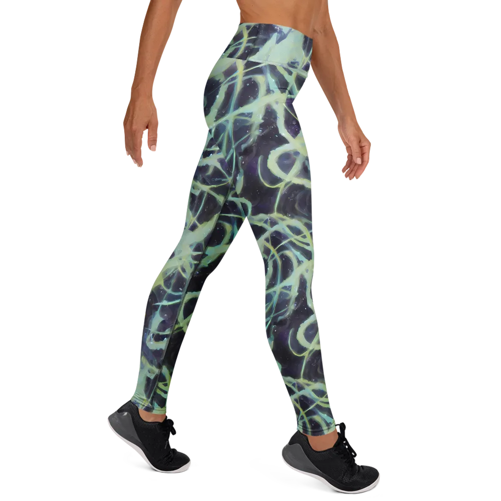 Lunar Cellscape on Yoga Leggings — Right