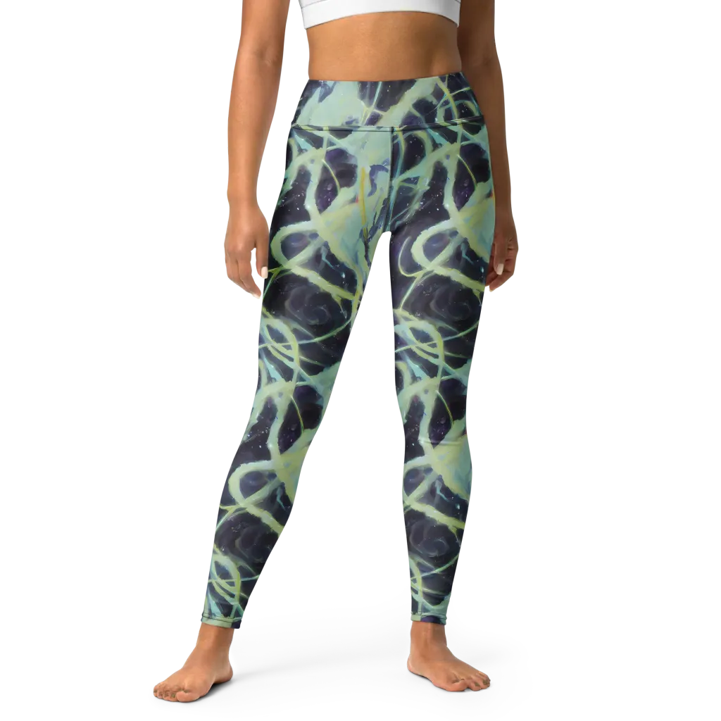 Lunar Cellscape on Yoga Leggings — Front