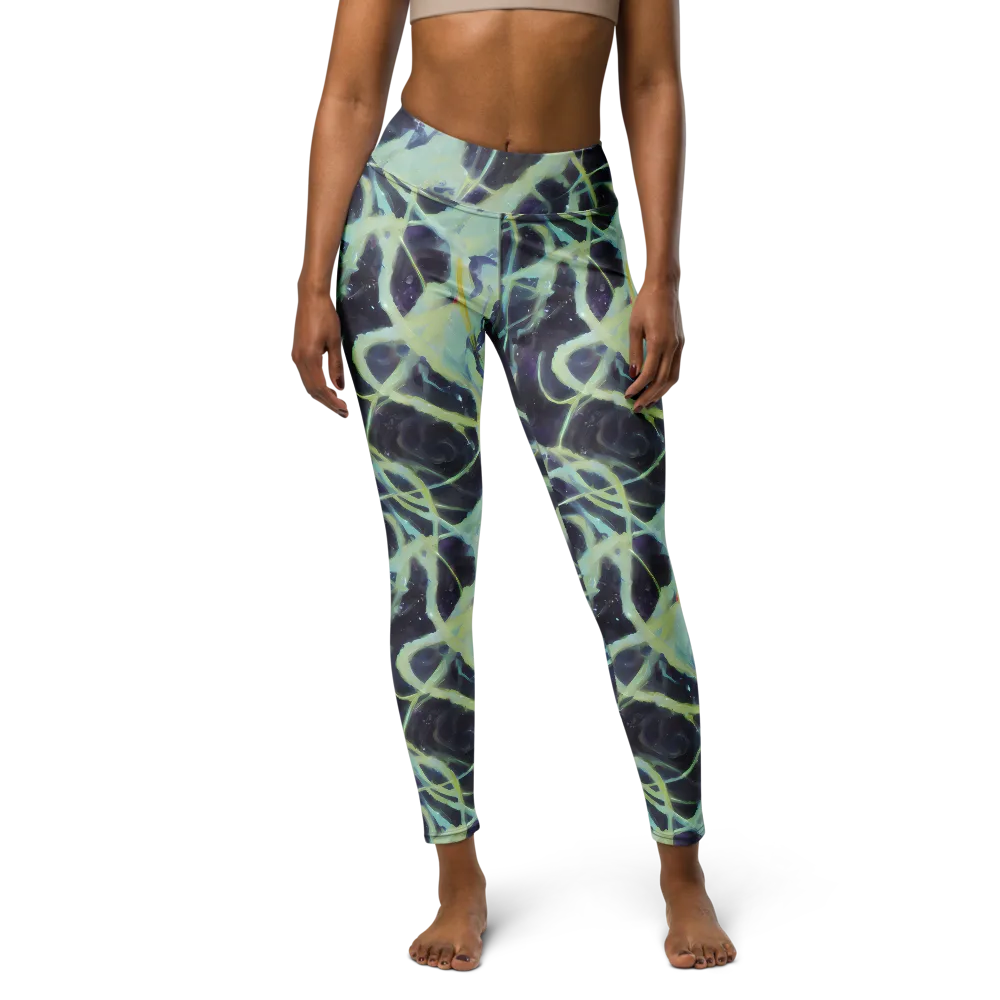 Lunar Cellscape on Yoga Leggings — Front