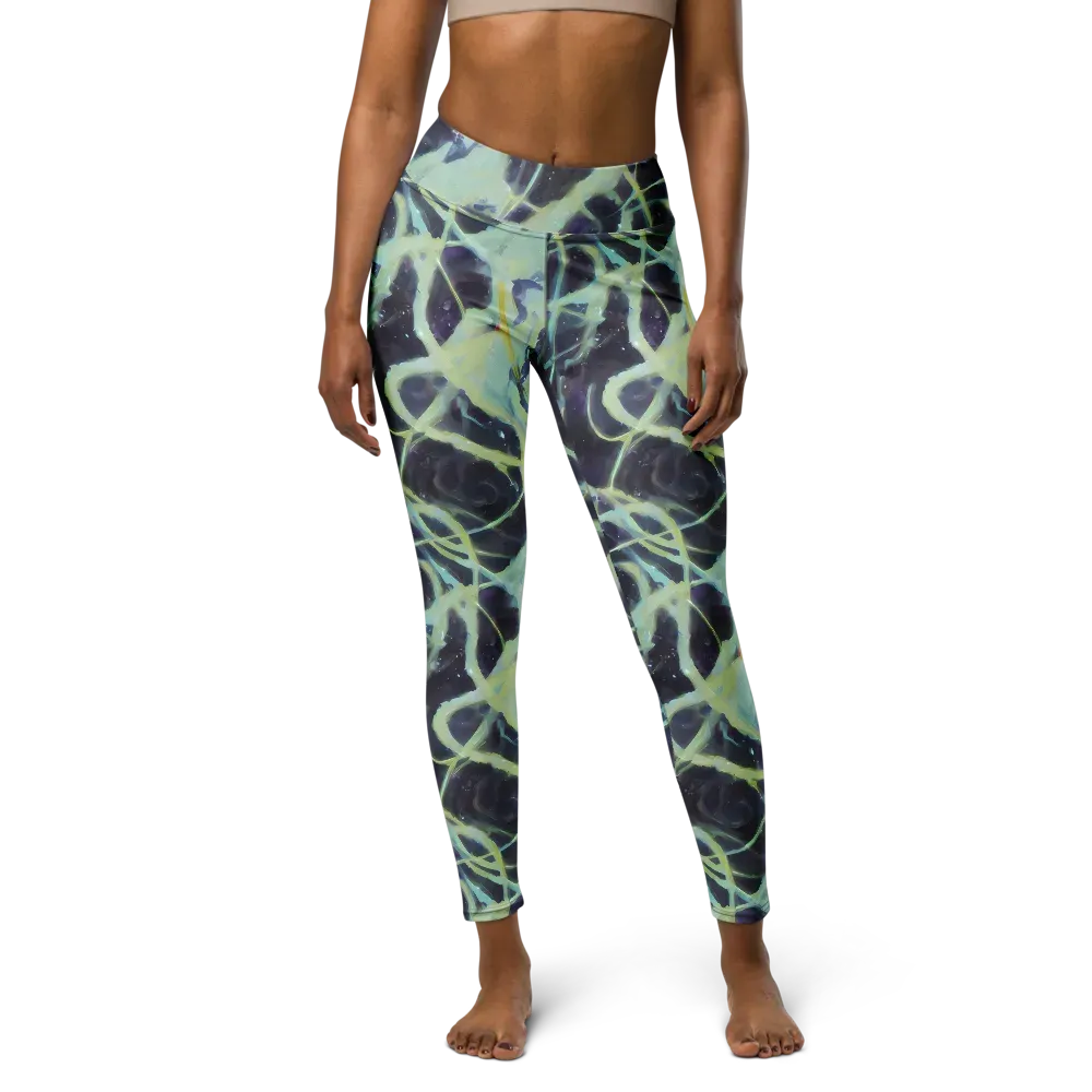 Lunar Cellscape on Yoga Leggings — Front