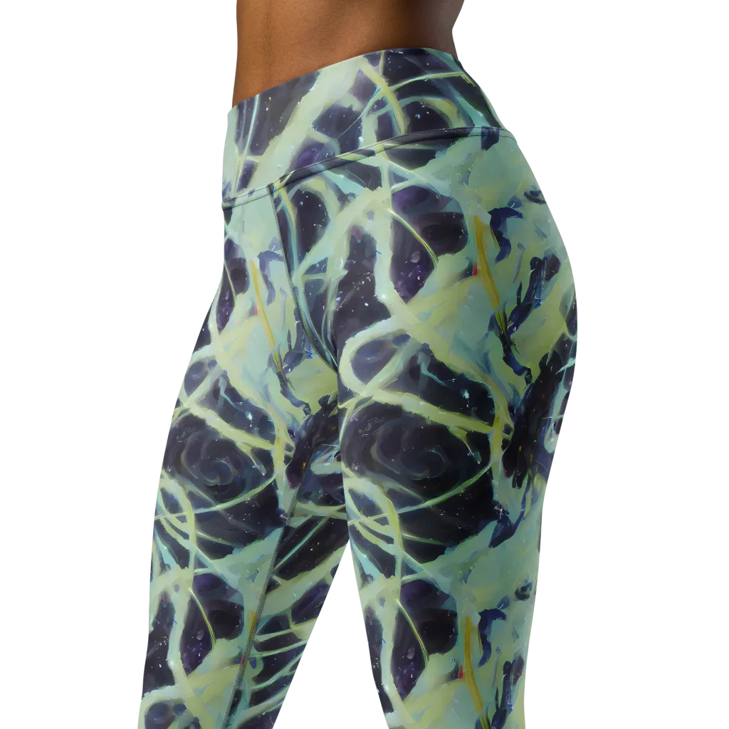 Lunar Cellscape on Yoga Leggings — Left Front