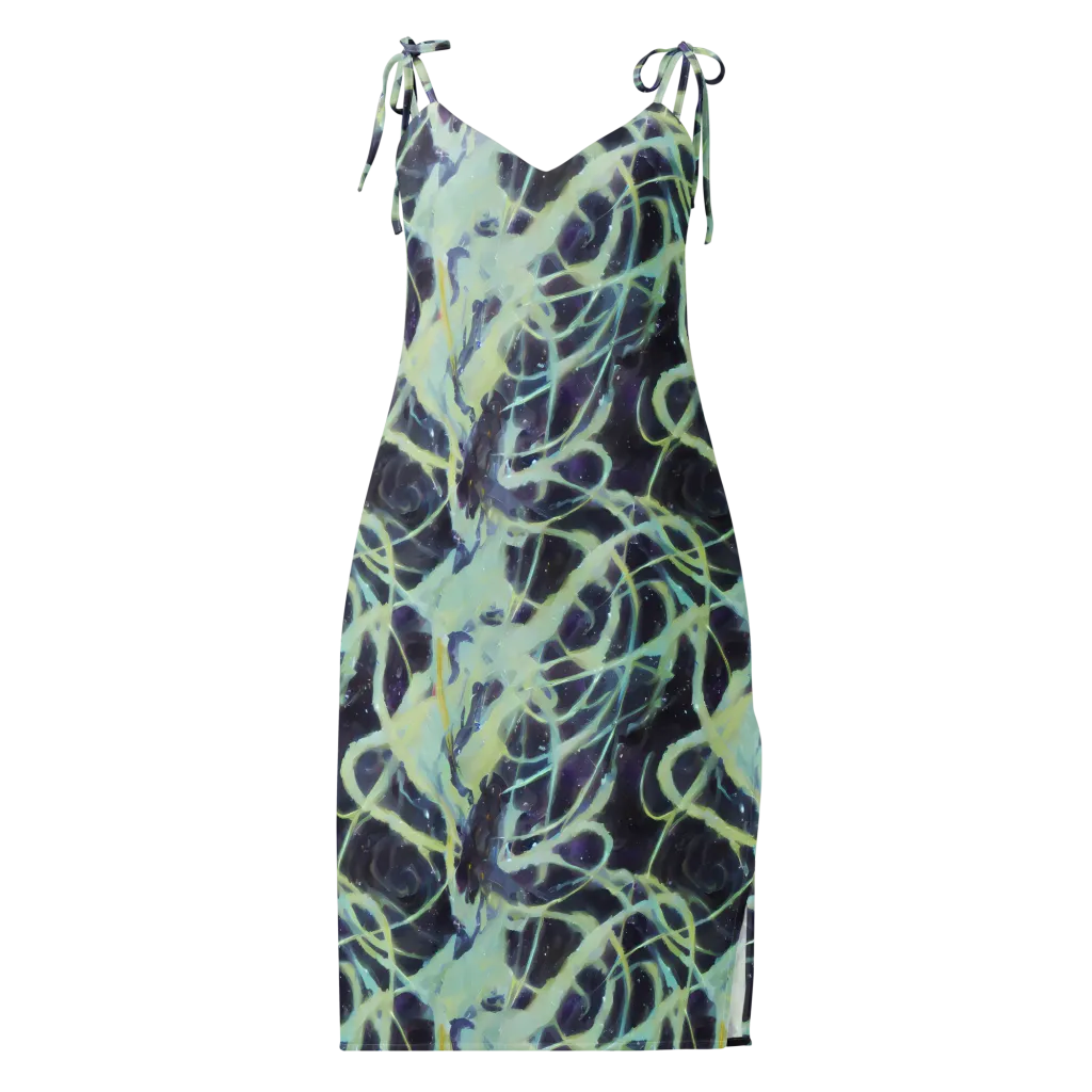 Lunar Cellscape on Slip Dress — Front