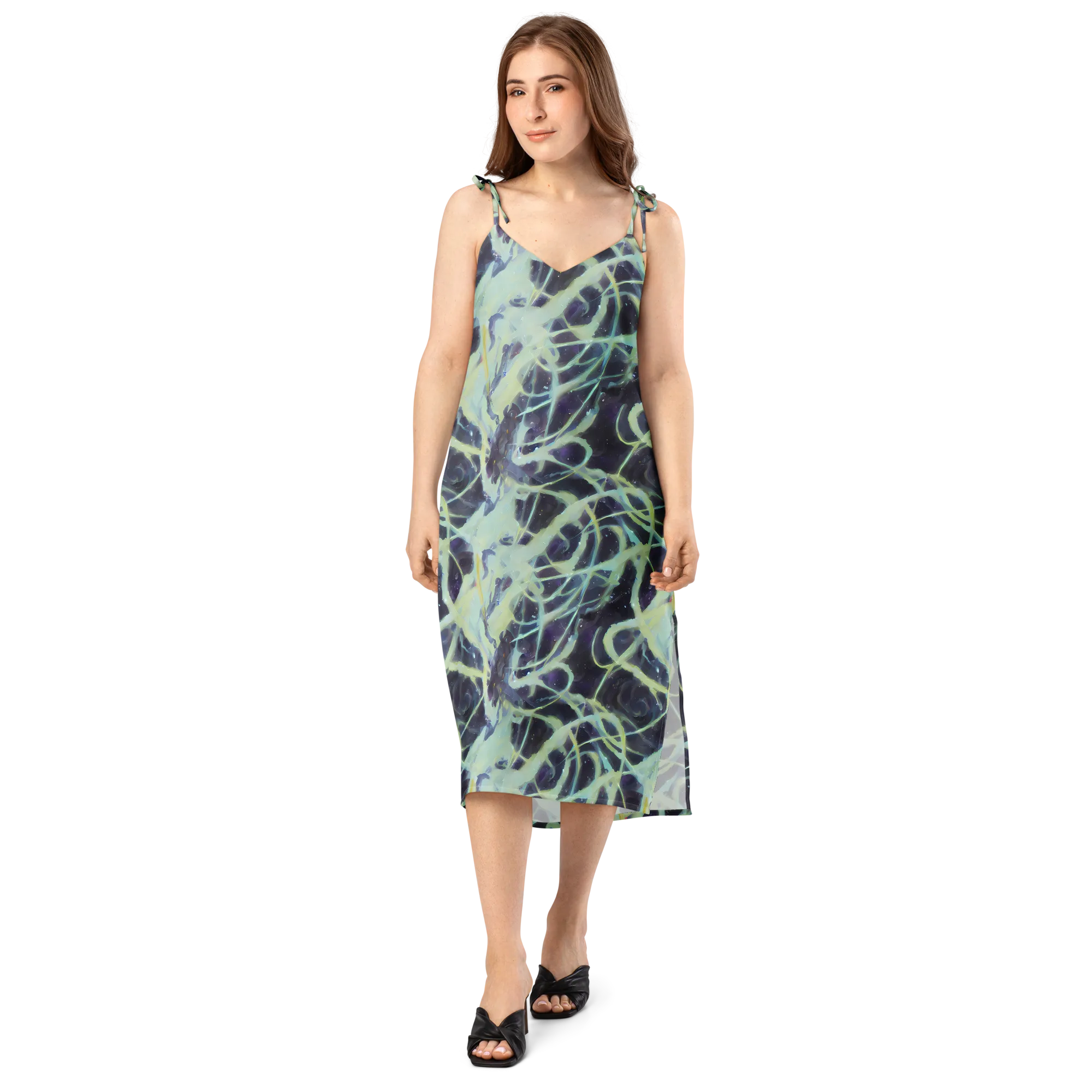 Lunar Cellscape on Slip Dress — Front