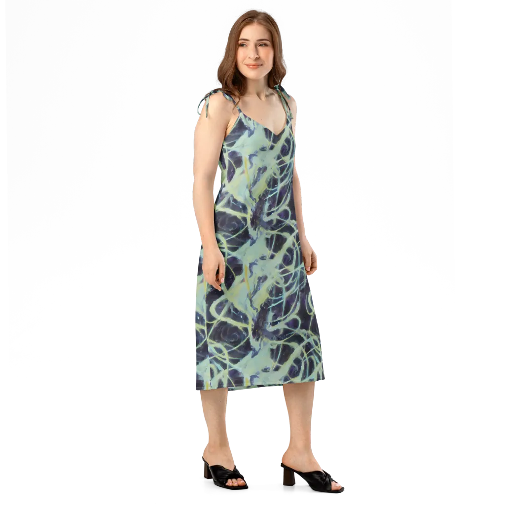 Lunar Cellscape on Slip Dress — Right Front