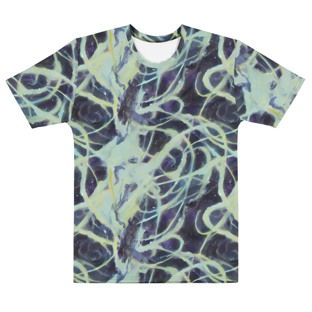 Lunar Cellscape on Men's Cotton Crew Neck T-Shirt — Front