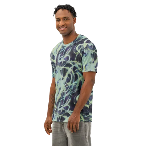 Lunar Cellscape on a Men's Cotton Crew Neck T-Shirt